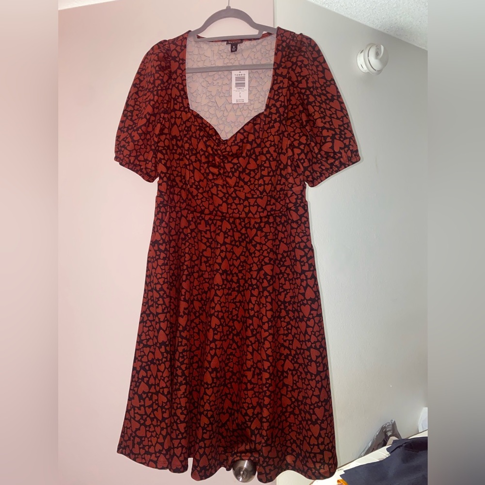 Torrid 4 CAS Heart Print Puff SS Dress